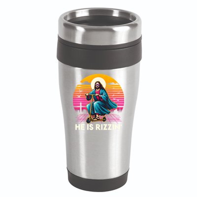 He Is Rizzen Jesus Is Rizzen Cool Jesus Jesus Has Rizzen 16oz Travel Tumbler