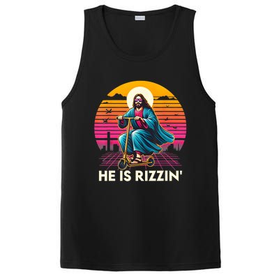 He Is Rizzen Jesus Is Rizzen Cool Jesus Jesus Has Rizzen PosiCharge Competitor Tank