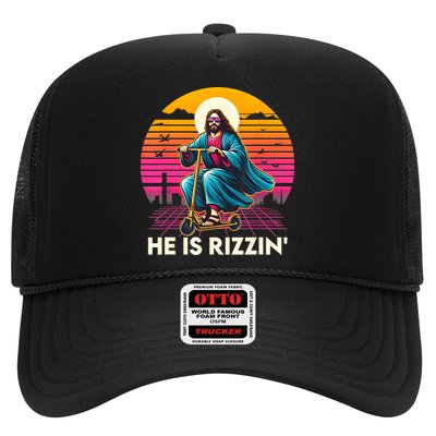 He Is Rizzen Jesus Is Rizzen Cool Jesus Jesus Has Rizzen Trucker Hat