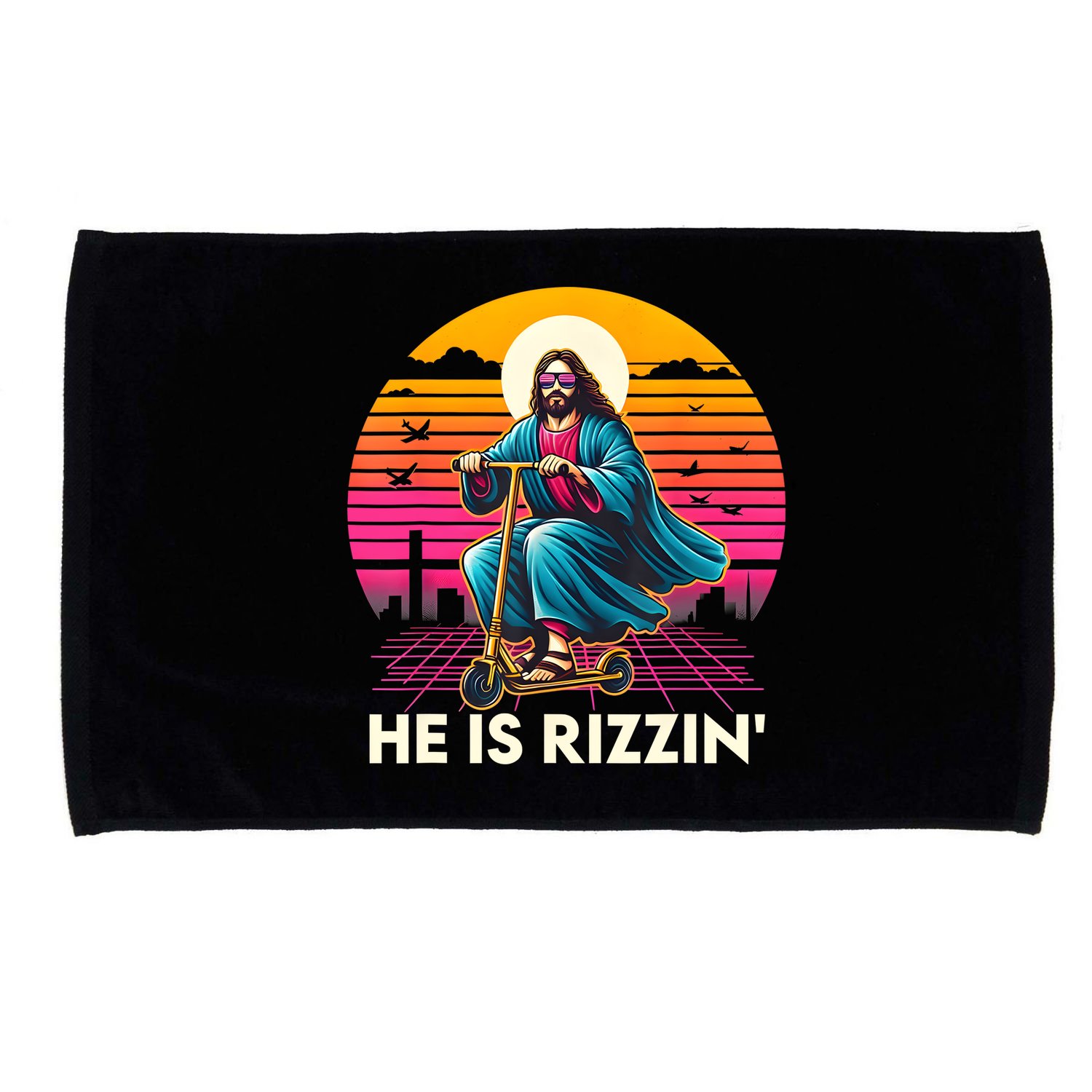 He Is Rizzen Jesus Is Rizzen Cool Jesus Jesus Has Rizzen Microfiber Hand Towel