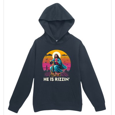 He Is Rizzen Jesus Is Rizzen Cool Jesus Jesus Has Rizzen Urban Pullover Hoodie