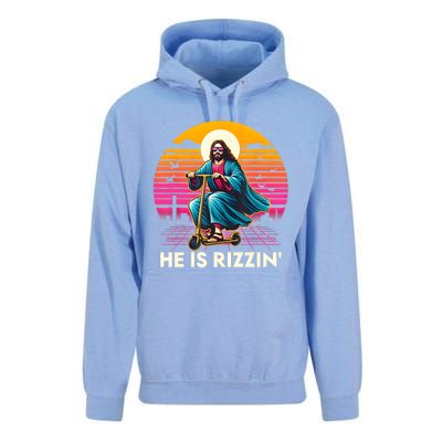 He Is Rizzen Jesus Is Rizzen Cool Jesus Jesus Has Rizzen Unisex Surf Hoodie