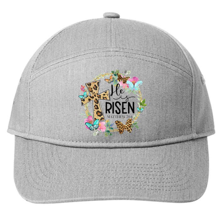 He Is Risen Jesus Christian Leopard Easter Day Floral Wreath 7-Panel Snapback Hat