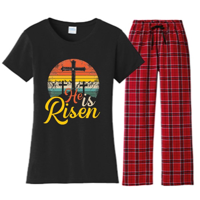 He Is Risen Christian Easter Jesus Women's Flannel Pajama Set