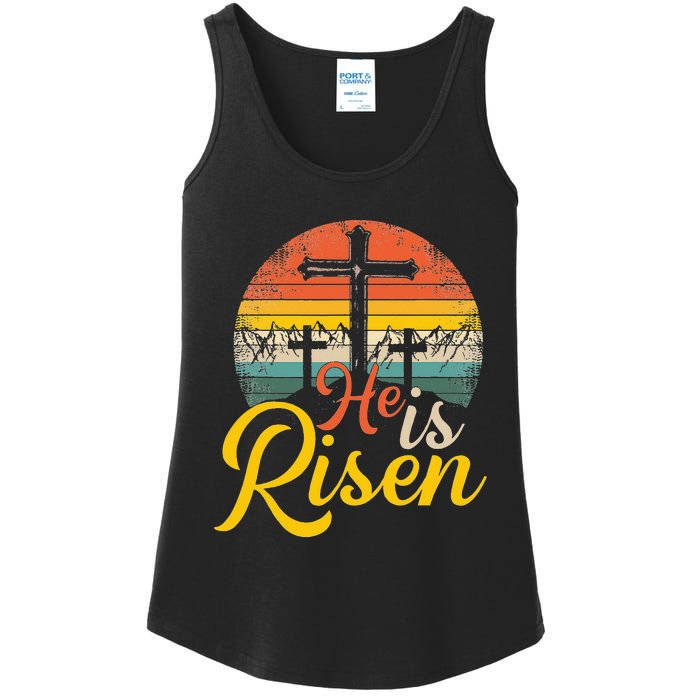 He Is Risen Christian Easter Jesus Ladies Essential Tank