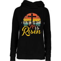 He Is Risen Christian Easter Jesus Womens Funnel Neck Pullover Hood