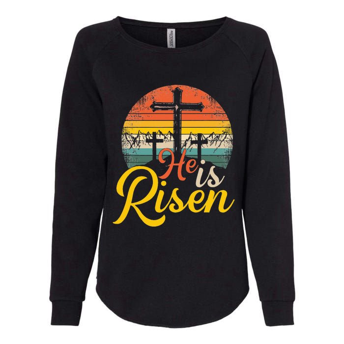 He Is Risen Christian Easter Jesus Womens California Wash Sweatshirt