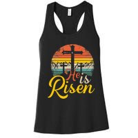 He Is Risen Christian Easter Jesus Women's Racerback Tank