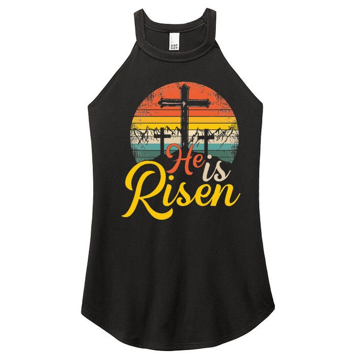 He Is Risen Christian Easter Jesus Women's Perfect Tri Rocker Tank