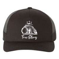 He Is Risen Cross Jesus Easter Day Christians True Story Yupoong Adult 5-Panel Trucker Hat