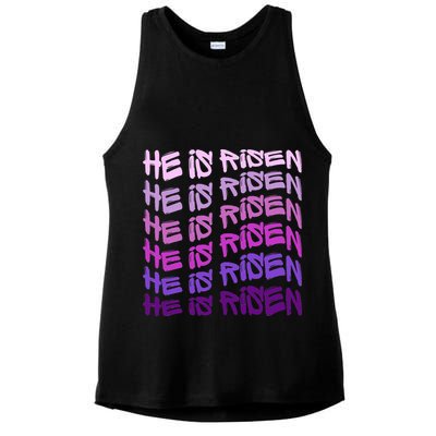 He Is Risen, Easter He Is Risen, He Is Risen Apparel, Jesus Ladies PosiCharge Tri-Blend Wicking Tank