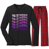 He Is Risen, Easter He Is Risen, He Is Risen Apparel, Jesus Women's Long Sleeve Flannel Pajama Set 