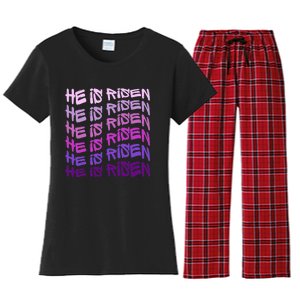 He Is Risen, Easter He Is Risen, He Is Risen Apparel, Jesus Women's Flannel Pajama Set