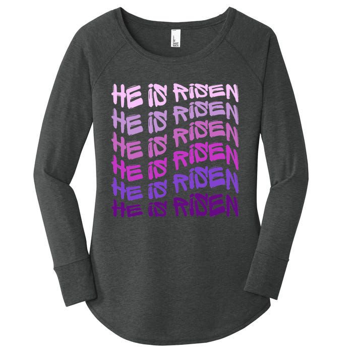 He Is Risen, Easter He Is Risen, He Is Risen Apparel, Jesus Women's Perfect Tri Tunic Long Sleeve Shirt