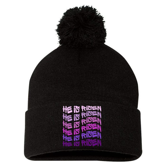 He Is Risen, Easter He Is Risen, He Is Risen Apparel, Jesus Pom Pom 12in Knit Beanie