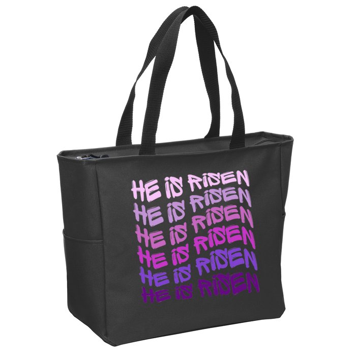 He Is Risen, Easter He Is Risen, He Is Risen Apparel, Jesus Zip Tote Bag