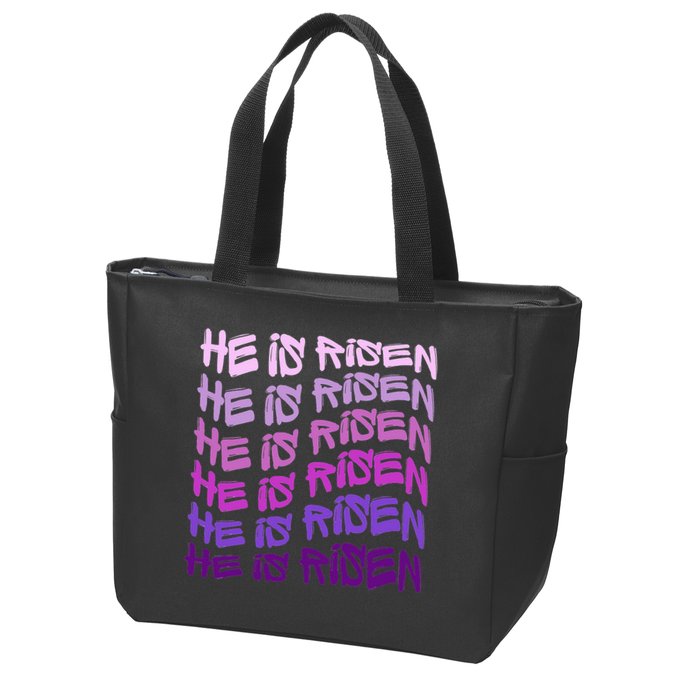 He Is Risen, Easter He Is Risen, He Is Risen Apparel, Jesus Zip Tote Bag