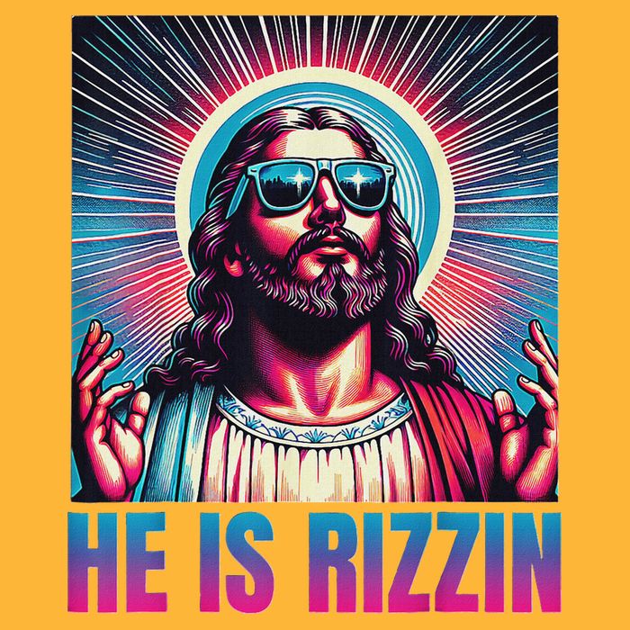 He Is Rizzin Jesus Sustainable Knit Beanie