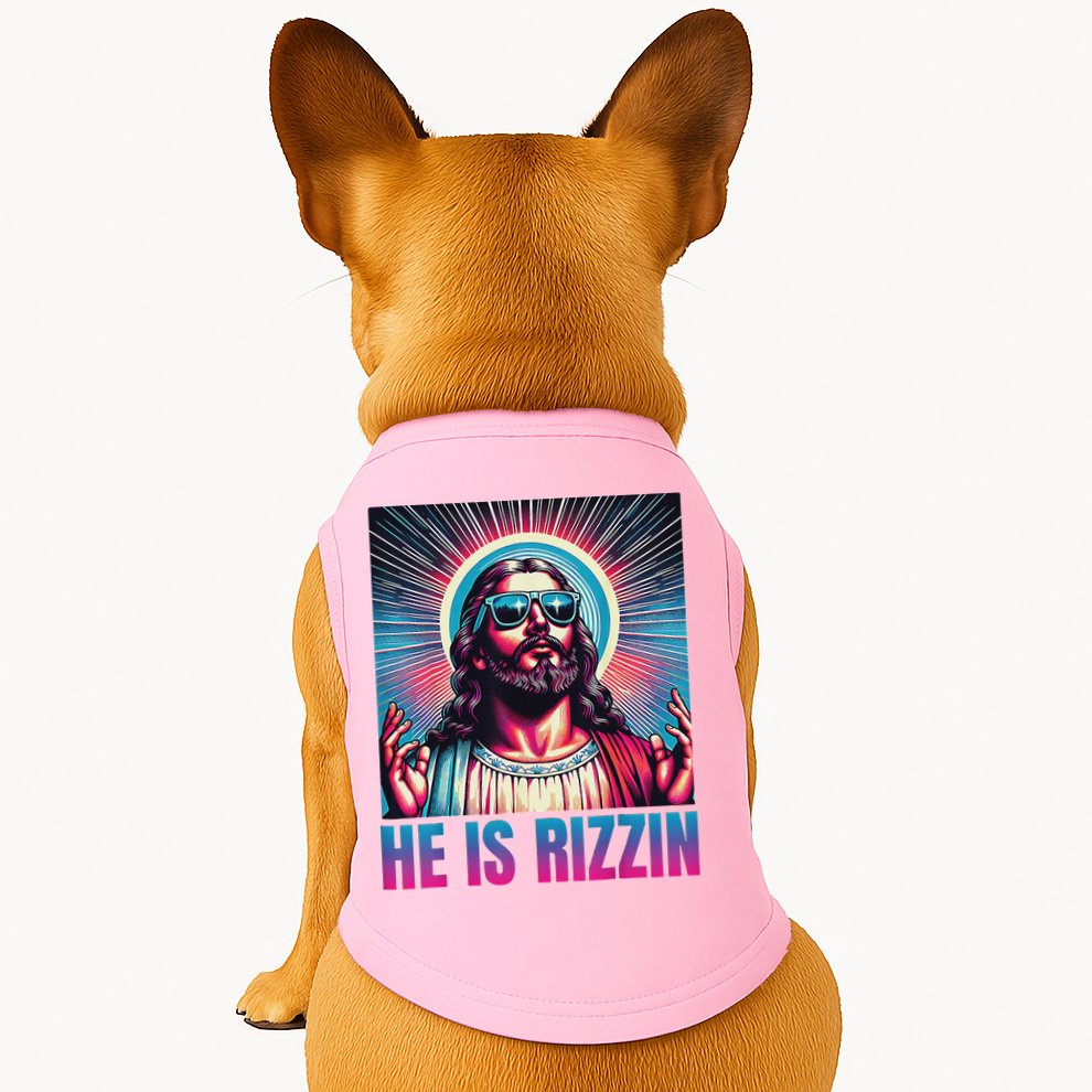 He Is Rizzin Jesus Doggie Tank