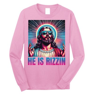 He Is Rizzin Jesus Long Sleeve Shirt