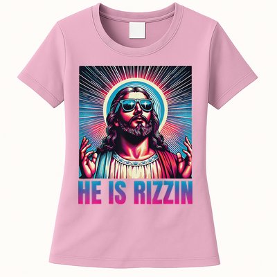 He Is Rizzin Jesus Womens T-Shirt