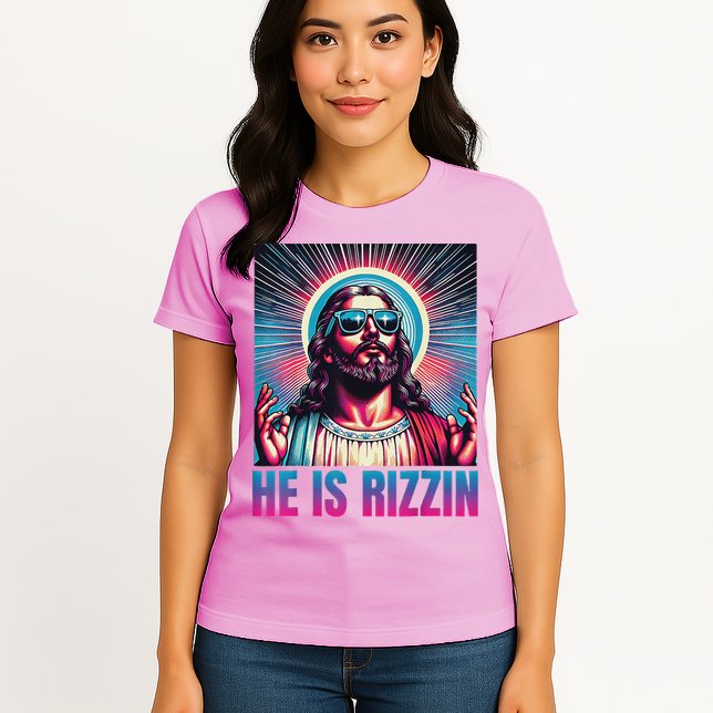 He Is Rizzin Jesus Womens T-Shirt