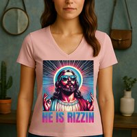 He Is Rizzin Jesus Women's V-Neck T-Shirt