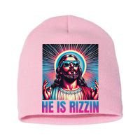 He Is Rizzin Jesus Short Acrylic Beanie