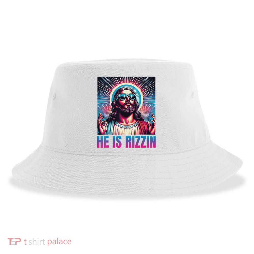 He Is Rizzin Jesus Sustainable Bucket Hat