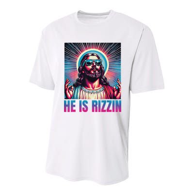 He Is Rizzin Jesus Youth Performance Sprint T-Shirt