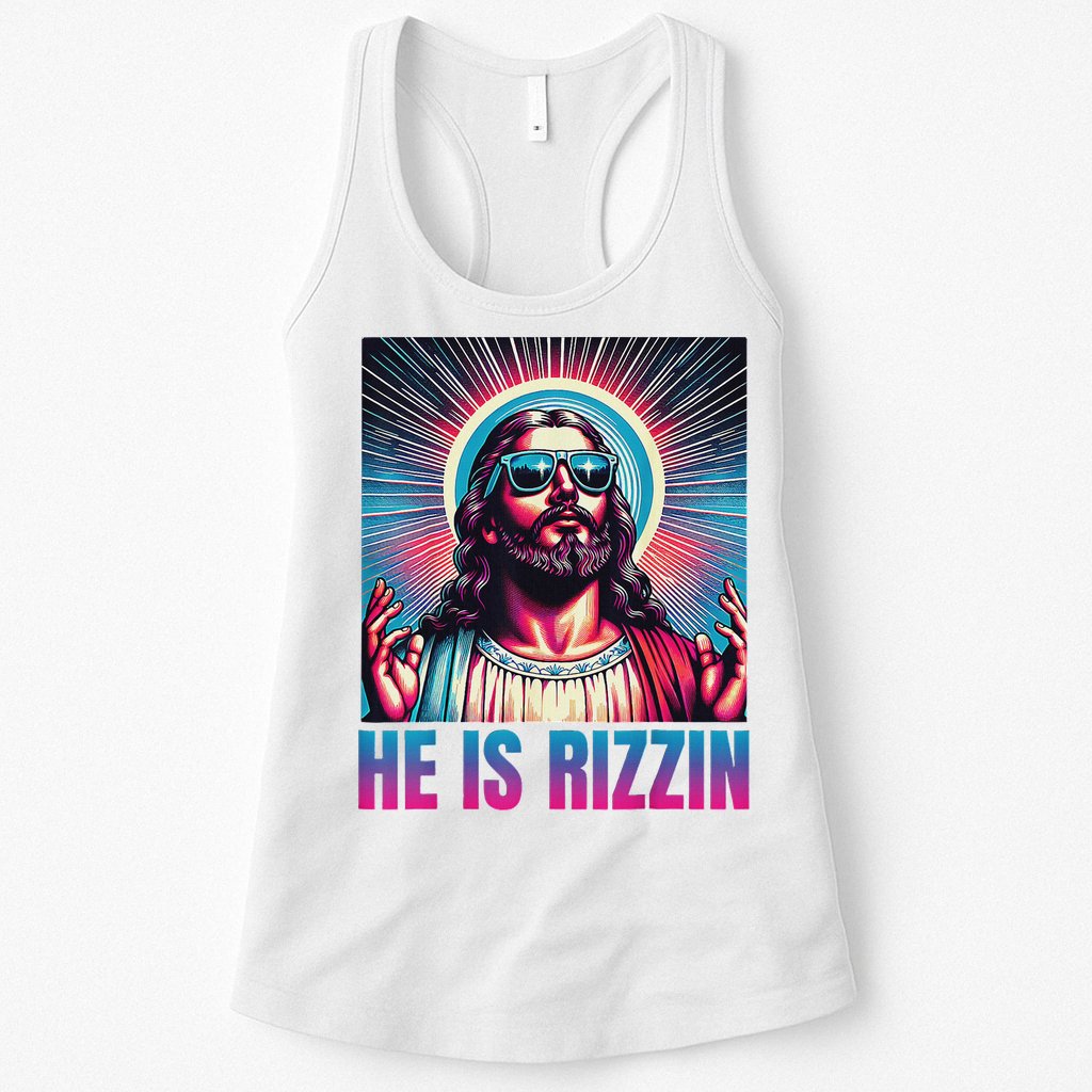 He Is Rizzin Jesus Womens Tank Top