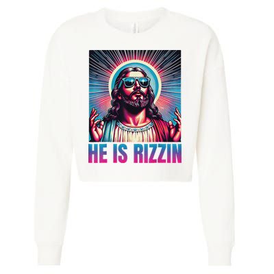 He Is Rizzin Jesus Cropped Pullover Crew
