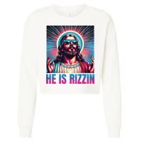 He Is Rizzin Jesus Cropped Pullover Crew