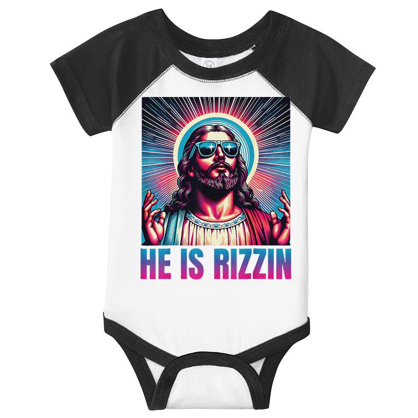 He Is Rizzin Jesus Infant Baby Jersey Bodysuit