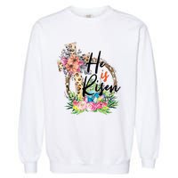 He Is Risen Cross Jesus Easter Christians Leopard Garment-Dyed Sweatshirt