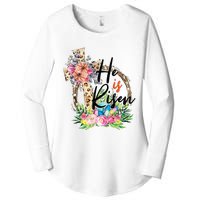 He Is Risen Cross Jesus Easter Christians Leopard Women's Perfect Tri Tunic Long Sleeve Shirt