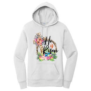 He Is Risen Cross Jesus Easter Christians Leopard Women's Pullover Hoodie