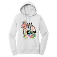 He Is Risen Cross Jesus Easter Christians Leopard Women's Pullover Hoodie