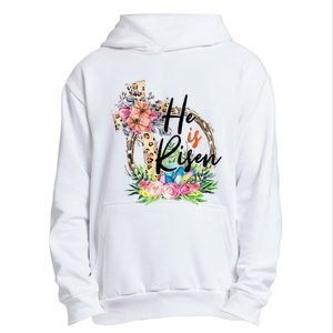 He Is Risen Cross Jesus Easter Christians Leopard Urban Pullover Hoodie