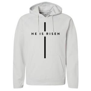 He Is Risen Cross Jesus Easter Day Christians Performance Fleece Hoodie