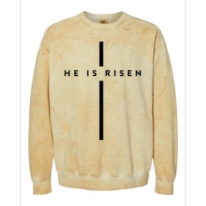 He Is Risen Cross Jesus Easter Day Christians Colorblast Crewneck Sweatshirt