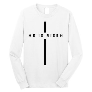 He Is Risen Cross Jesus Easter Day Christians Long Sleeve Shirt