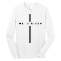 He Is Risen Cross Jesus Easter Day Christians Long Sleeve Shirt