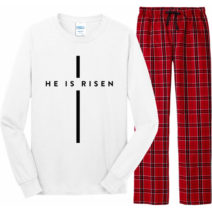 He Is Risen Cross Jesus Easter Day Christians Long Sleeve Pajama Set