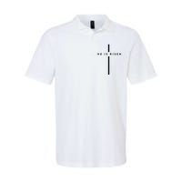 He Is Risen Cross Jesus Easter Day Christians Softstyle Adult Sport Polo