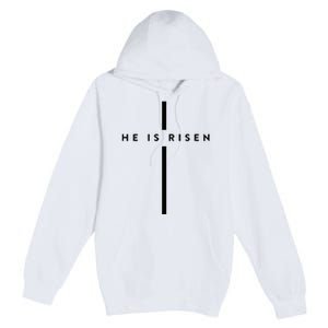 He Is Risen Cross Jesus Easter Day Christians Premium Pullover Hoodie