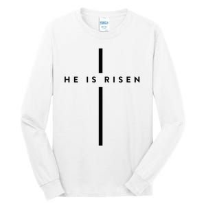 He Is Risen Cross Jesus Easter Day Christians Tall Long Sleeve T-Shirt