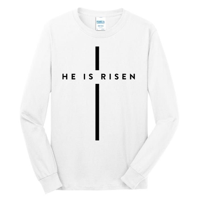 He Is Risen Cross Jesus Easter Day Christians Tall Long Sleeve T-Shirt