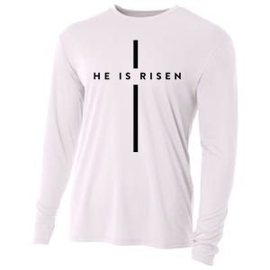 He Is Risen Cross Jesus Easter Day Christians Cooling Performance Long Sleeve Crew