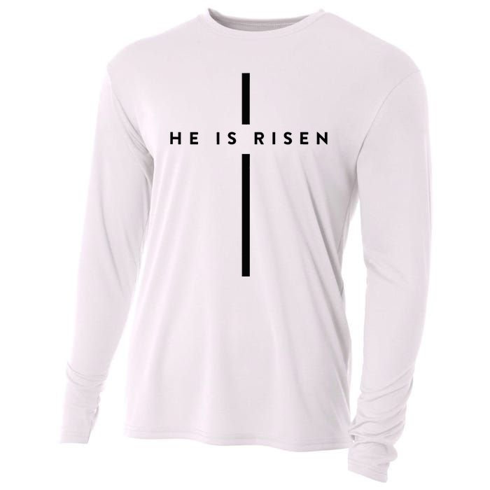 He Is Risen Cross Jesus Easter Day Christians Cooling Performance Long Sleeve Crew